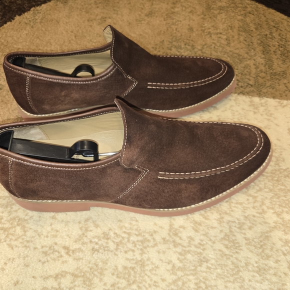 Hush Puppies Dark Brown Suede Slip-Ons - Picture 2 of 8